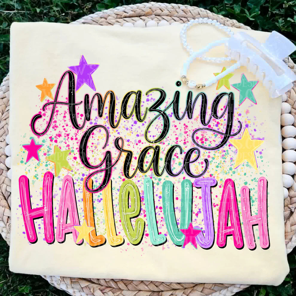 Amazing Grace Hallelujah Faith DTF Print