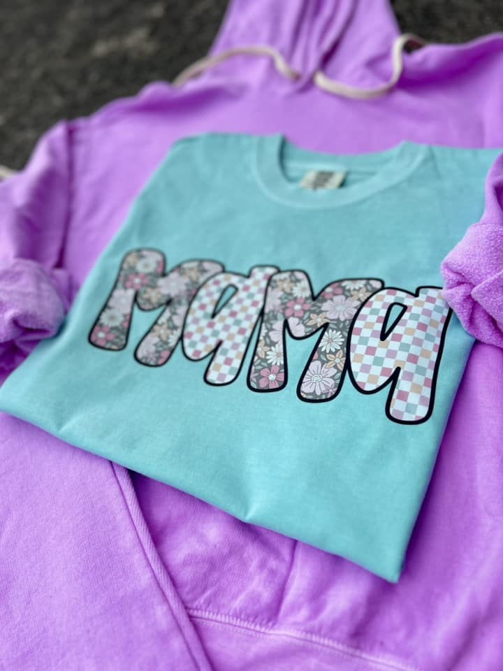 Mama Floral/Checkered tee