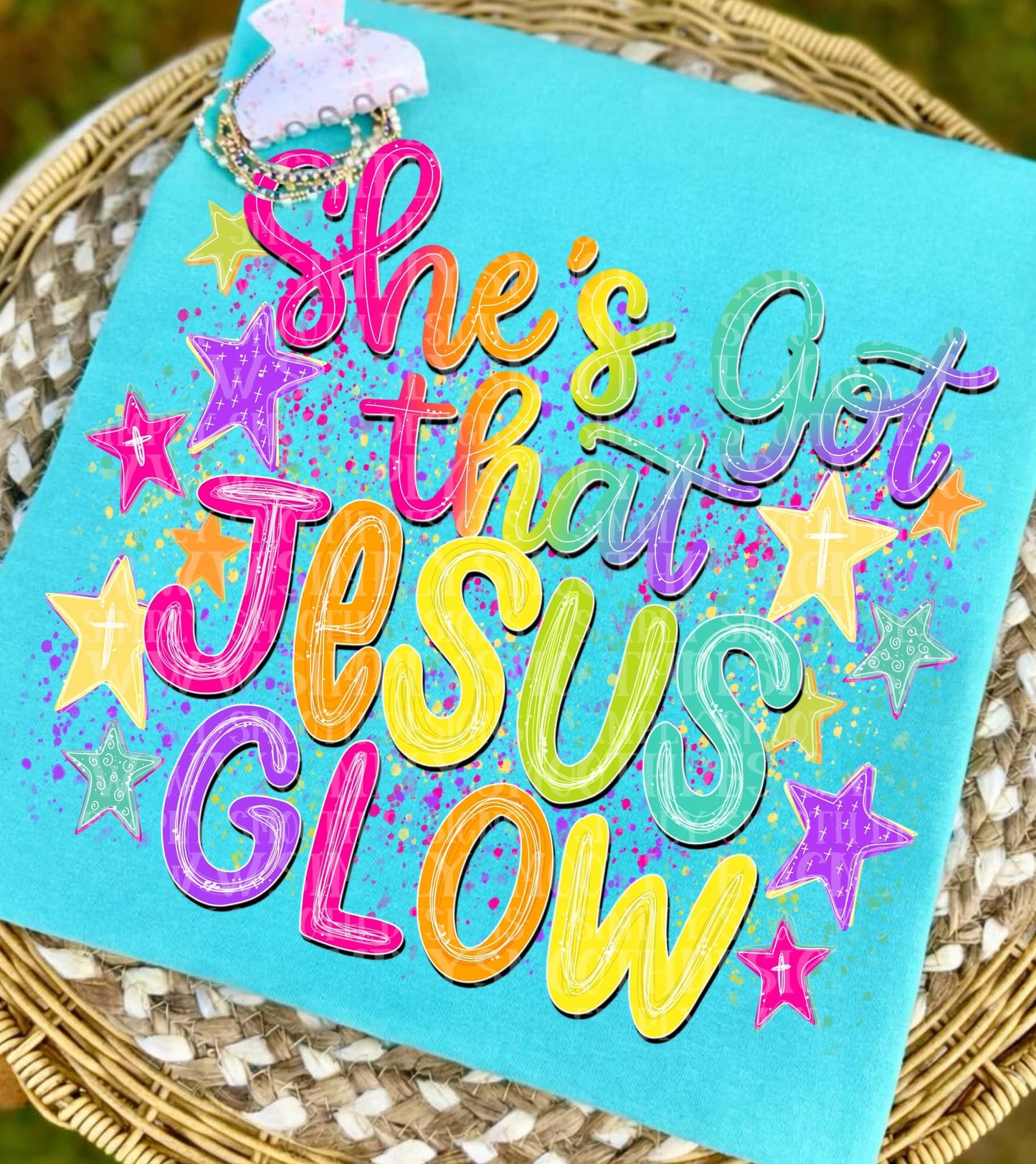 She's Got That Jesus Glow Faith DTF Print