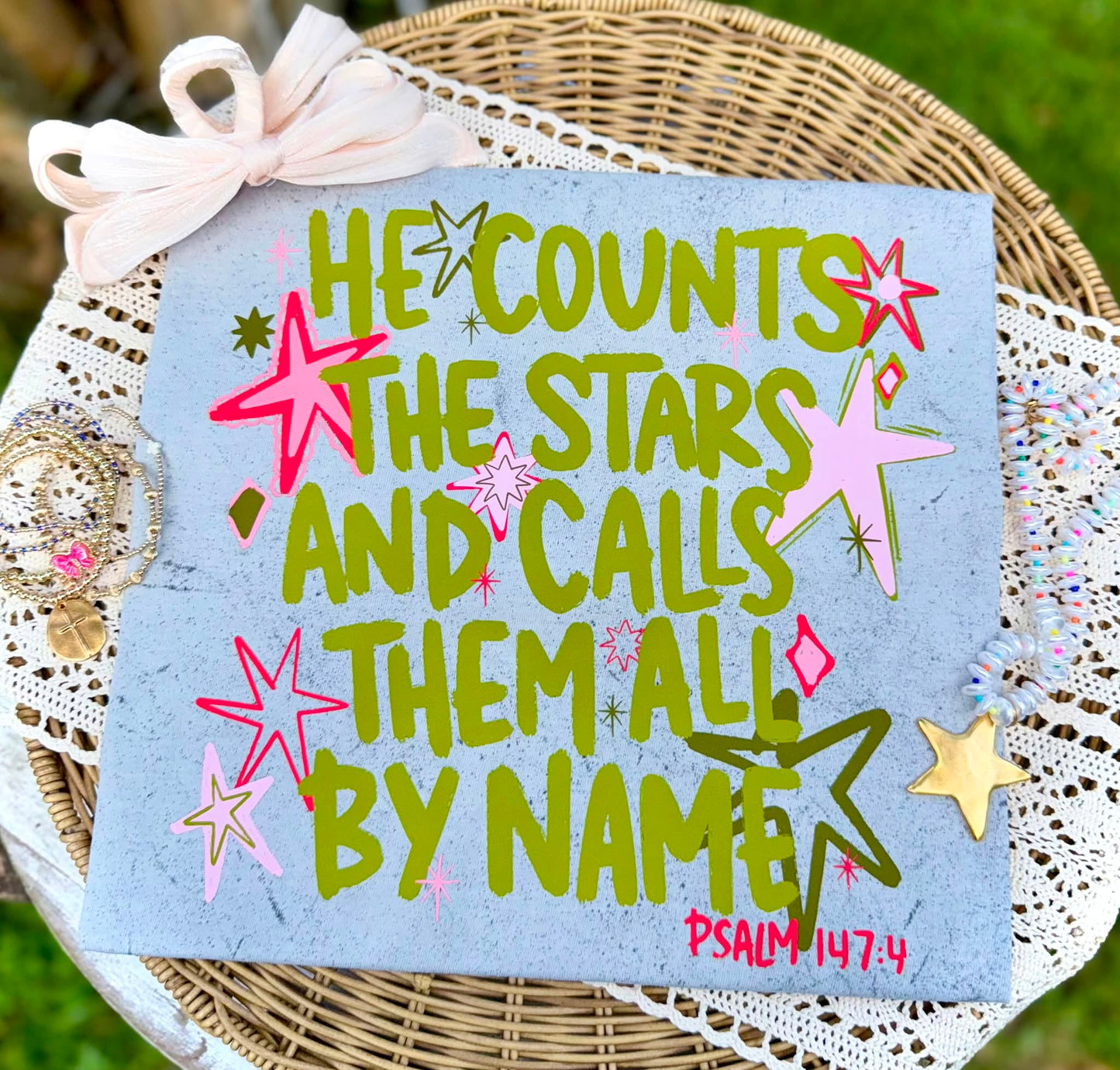 He Counts the Stars and Calls Them All By Name Faith DTF Print