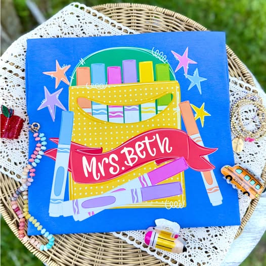 Teacher Crayons Custom School DTF Print