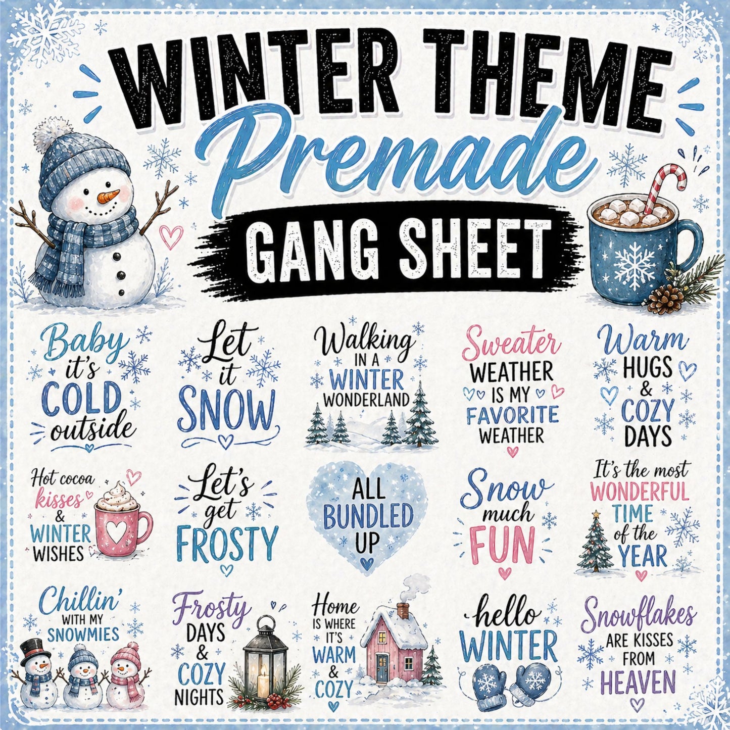 Winter Based 120' Premade Gang Sheet