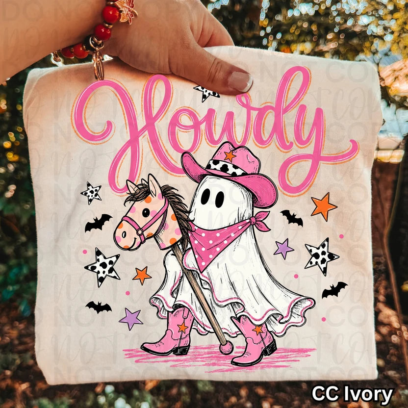 Howdy Cowgirl Ghost Halloween DTF Print