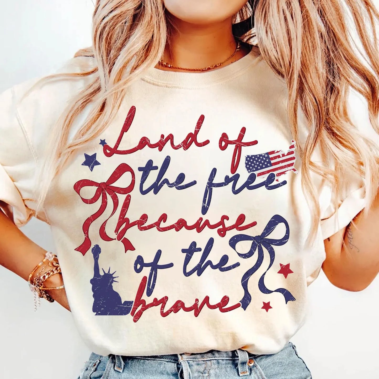 Land of the Free July 4th DTF Transfer