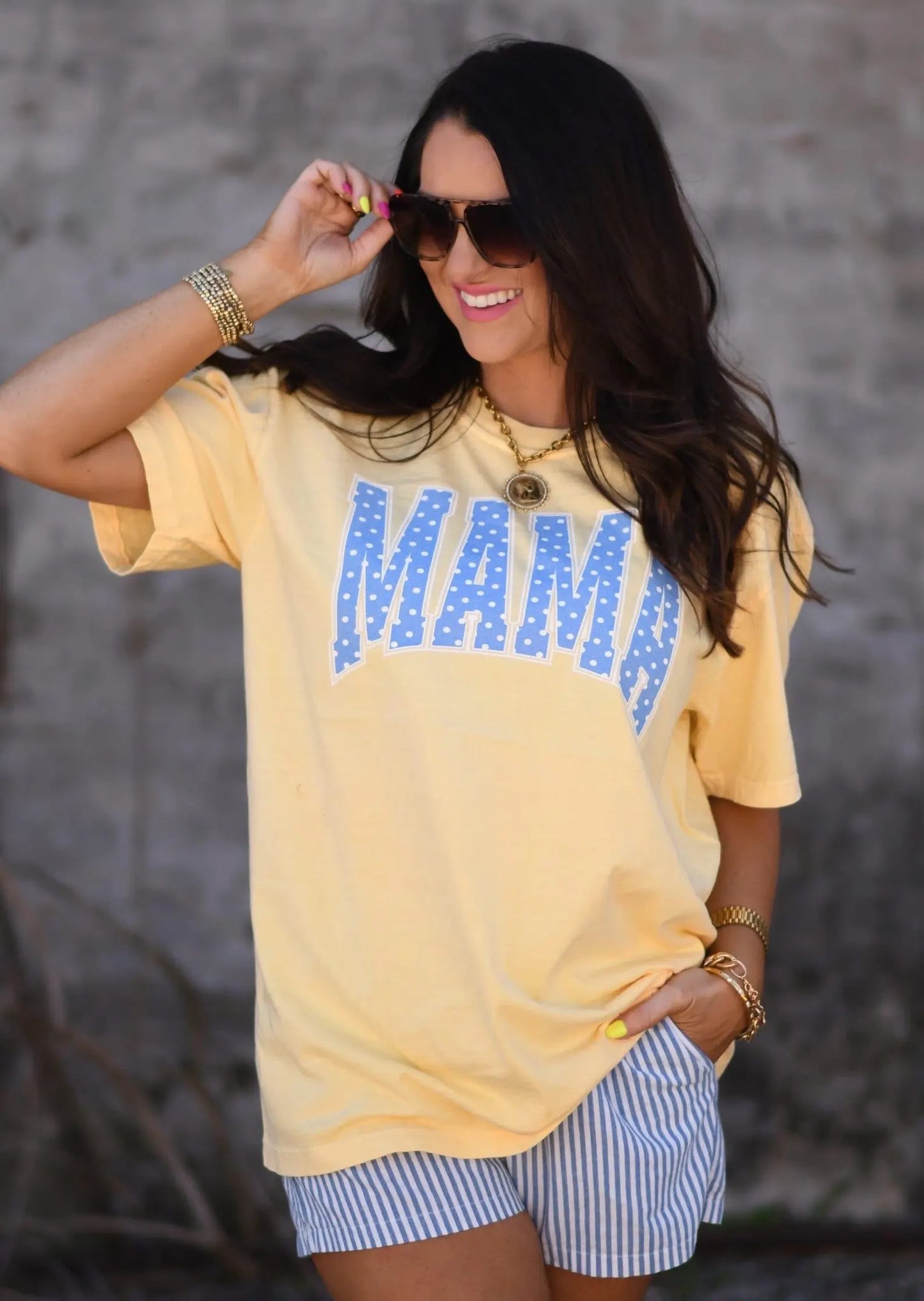 Blue Dotted Mama DTF Transfer