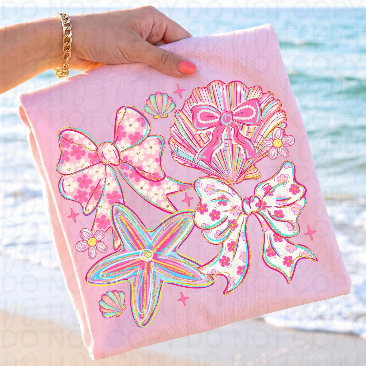 Seashells and Bows Summer DTF Transfer