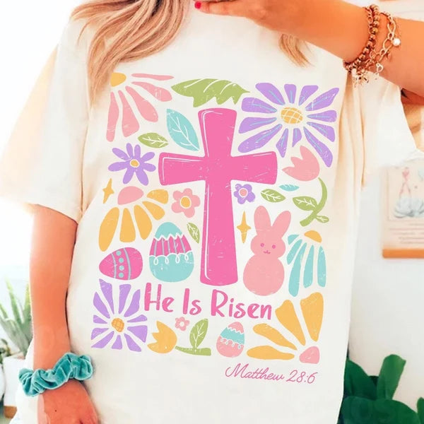 He Is Risen Easter Spring DTF Transfer