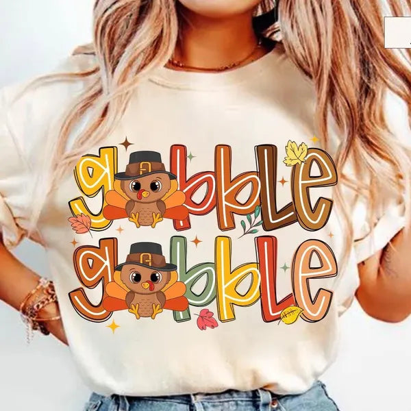 Gobble Gobble Thanksgiving DTF Print