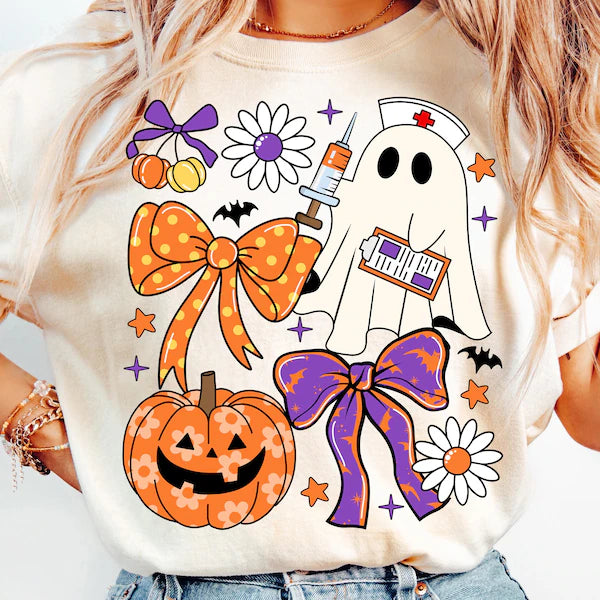 Nurse Ghost Coquette Halloween DTF Print