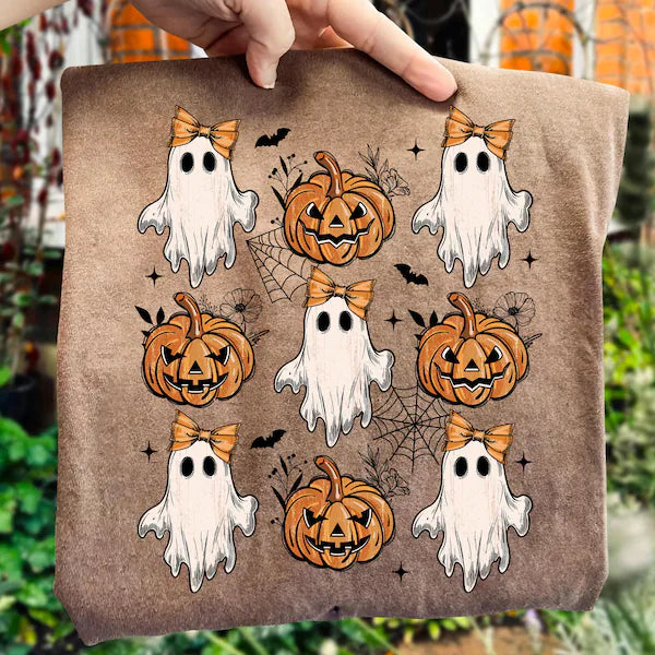 Coquette Pumpkin Ghost Halloween DTF Print
