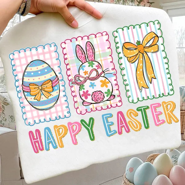 Block Happy Easter Spring DTF Transfer