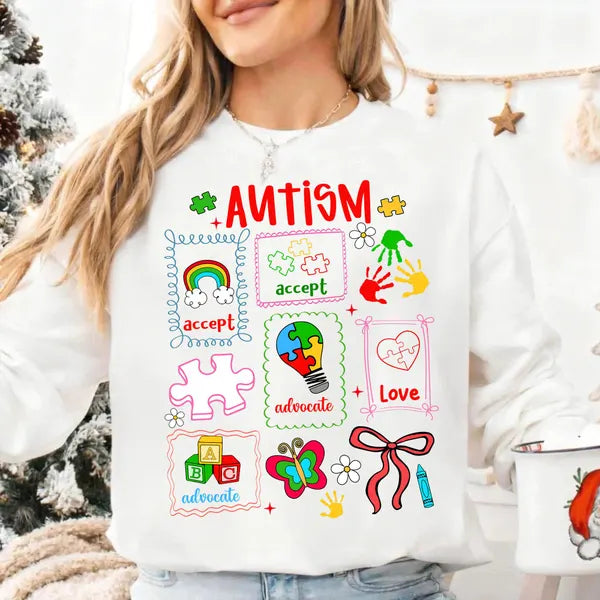 Autism Awareness Doodle Coquette DTF Transfer