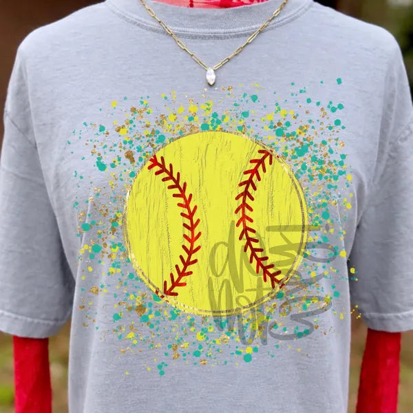 Softball Splatter DTF Transfer