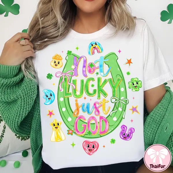 No Luck Just God St Patrick's Day DTF Transfer