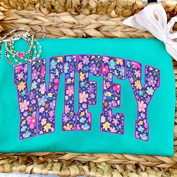 Spring Floral Wifey Title DTF Transfer