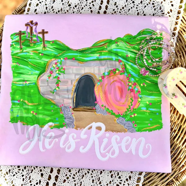 He Is Risen Easter DTF Transfer