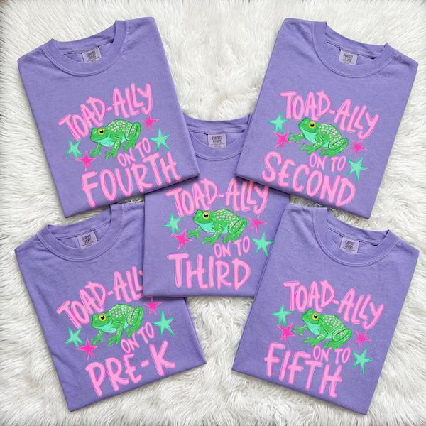 Toad-ally On to Girl Grade Level School DTF Transfer