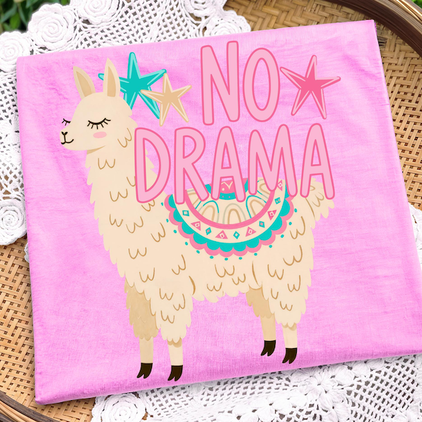 No Drama Llama Everyday DTF Transfer