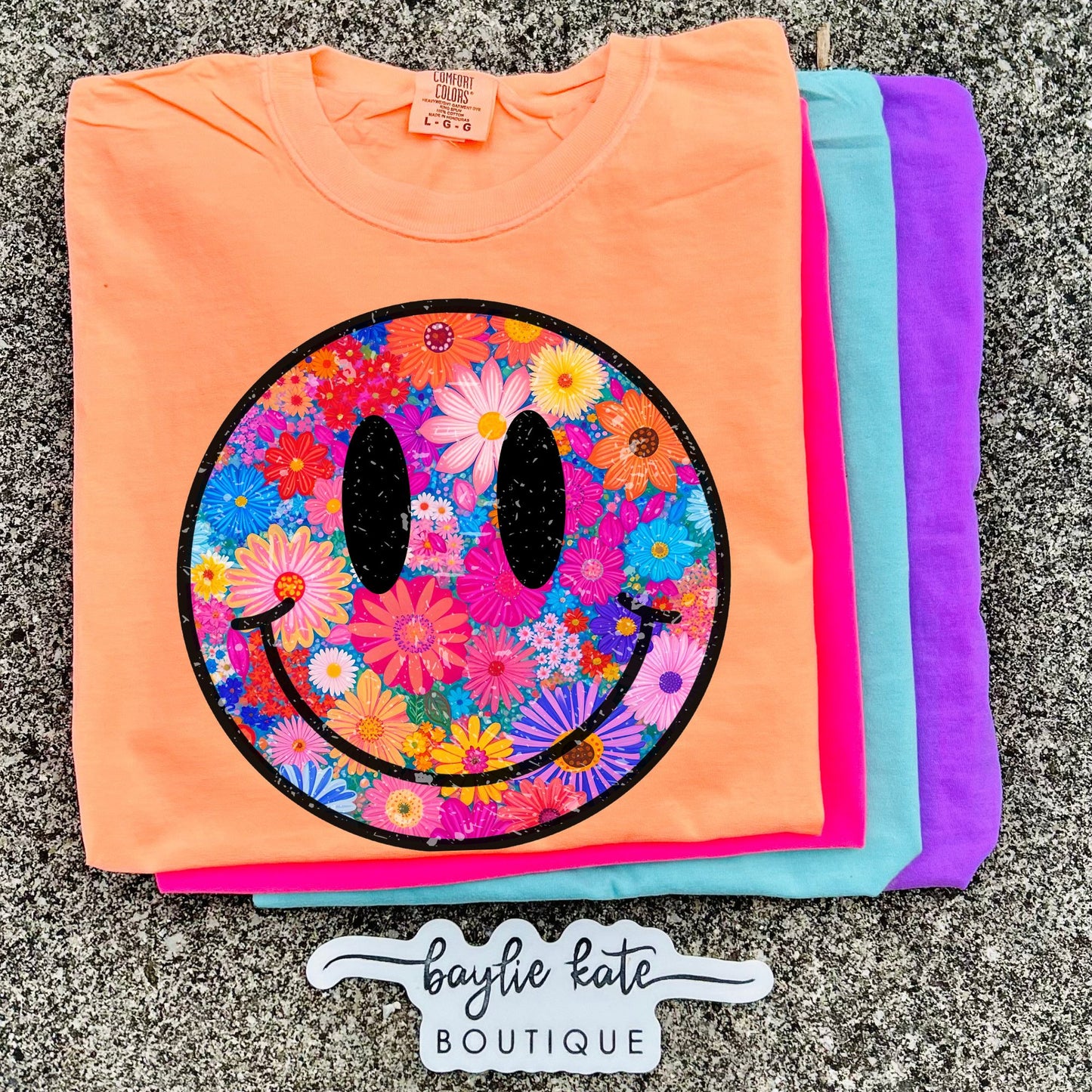 Summer Floral Smiley Face Everyday DTF Transfer