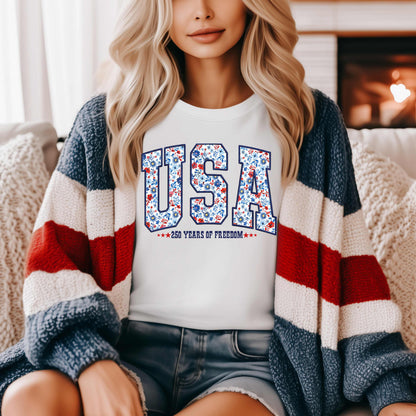 USA Floral 250 Years tee