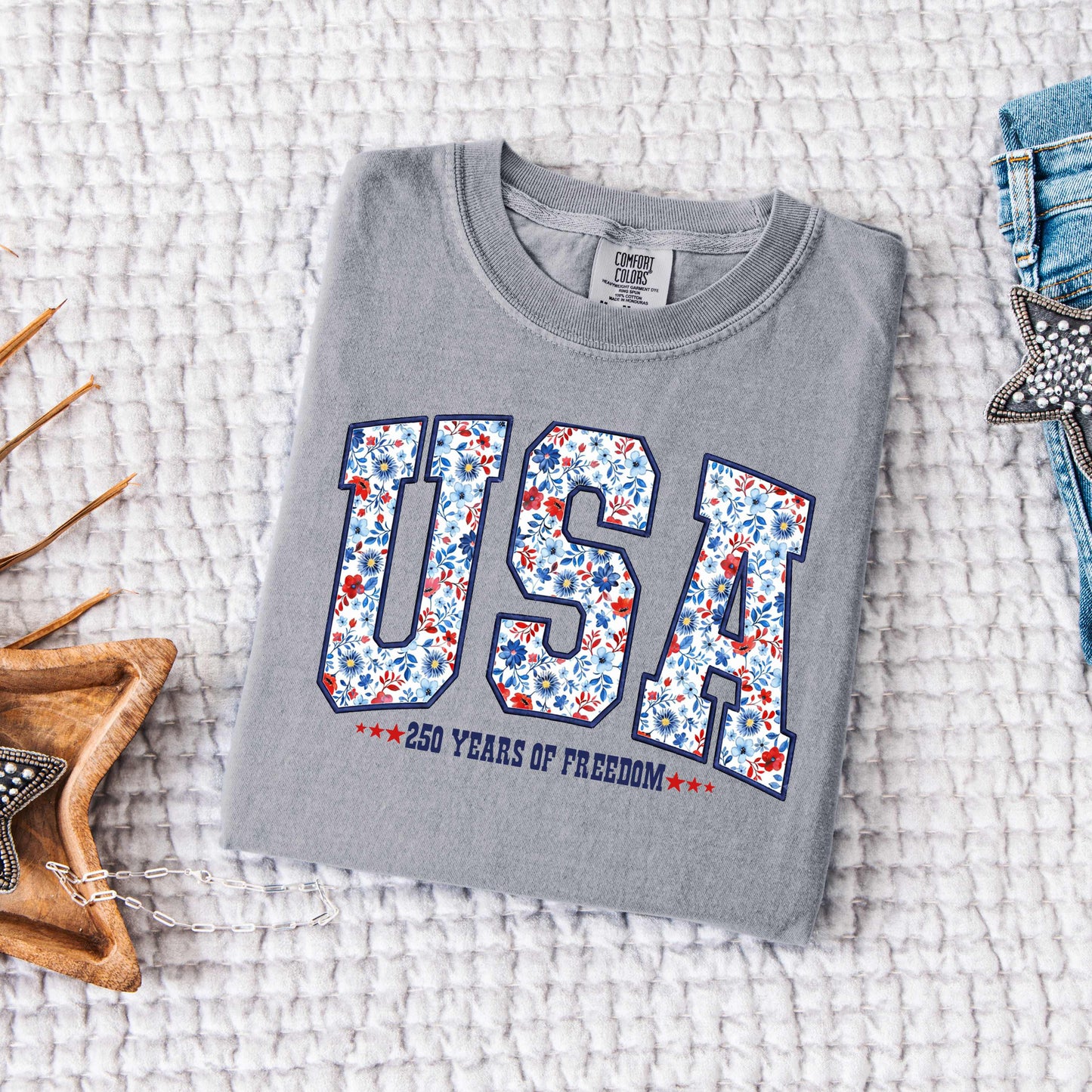 USA Floral 250 Years tee