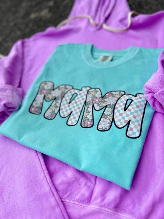 Mama Floral/Checkered tee