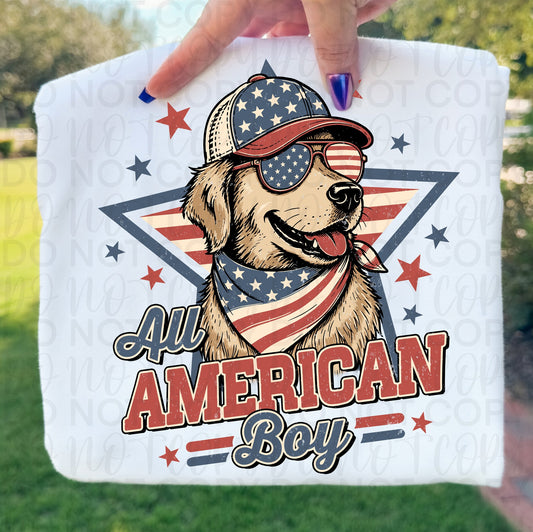 All American Boy July 4th DTF Transfer