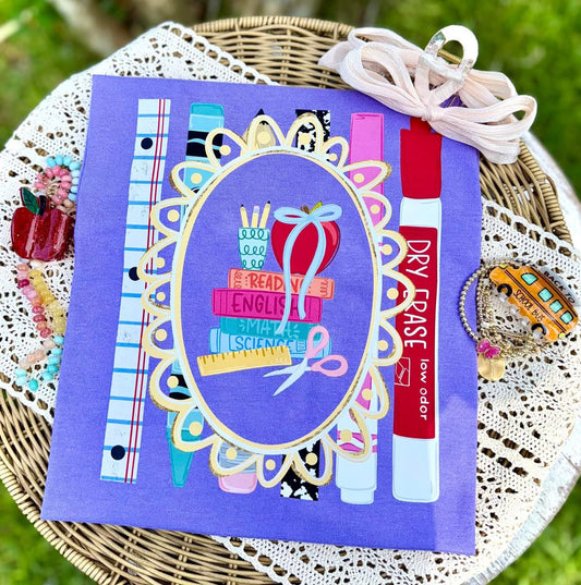 Supplies and Stripes School DTF Print