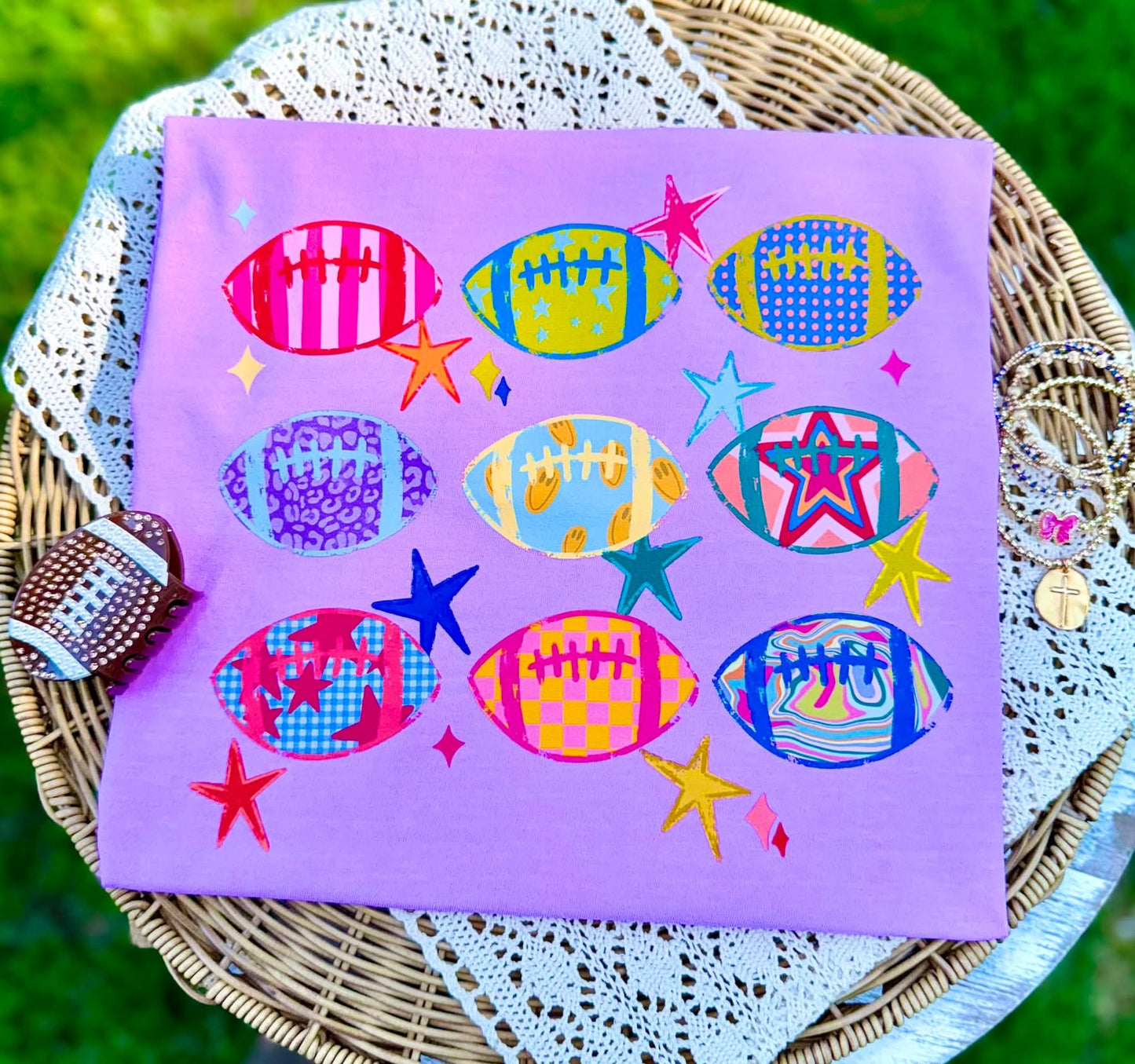 Football Neon 3x3 Sports DTF Print