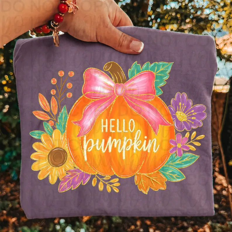 Hello Pumpkin Fall DTF Print