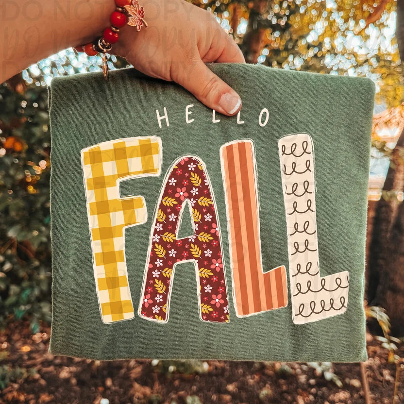 Tall Hello Fall Thanksgiving DTF Print