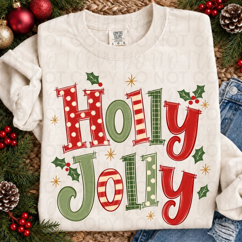 Holly Jolly Christmas DTF Print