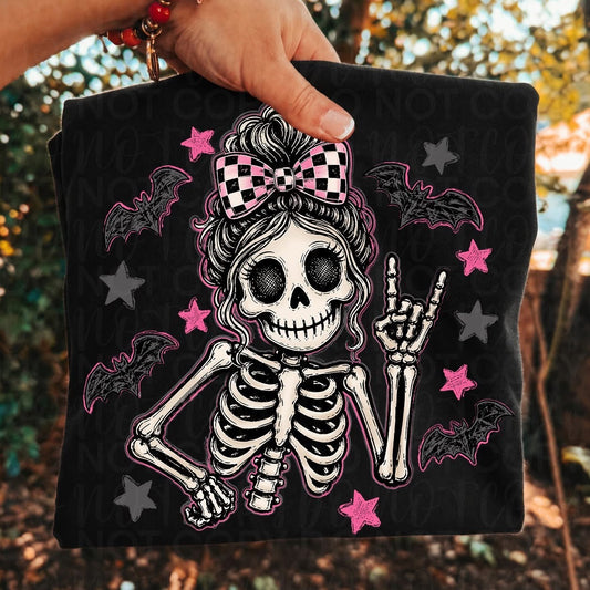 Skeleton Girl Halloween DTF Print