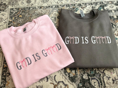 God Is Good Embroidered Sweatshirt