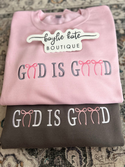 God Is Good Embroidered Sweatshirt