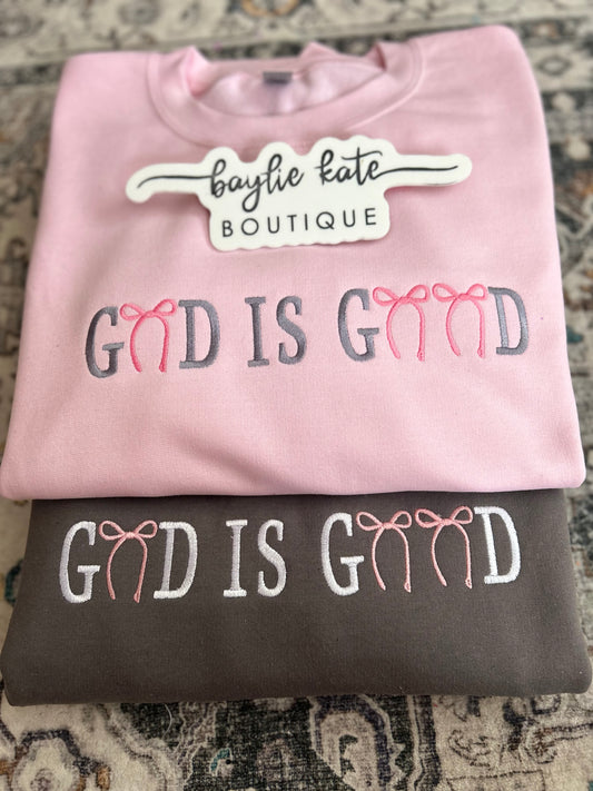 God Is Good Embroidered Sweatshirt