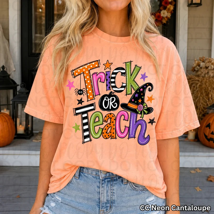 Trick or Teach Teacher Halloween DTF Print
