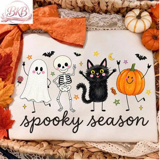 Spooky Season Cute Characters Halloween DTF Print