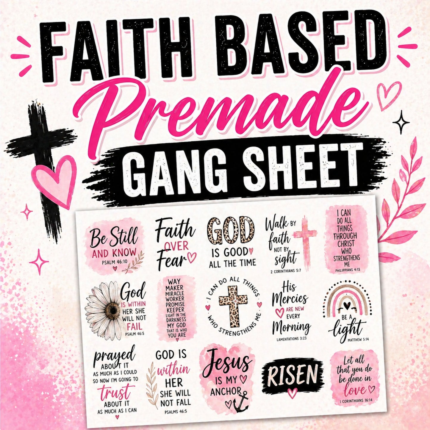 Faith Based 120' Premade Gang Sheet
