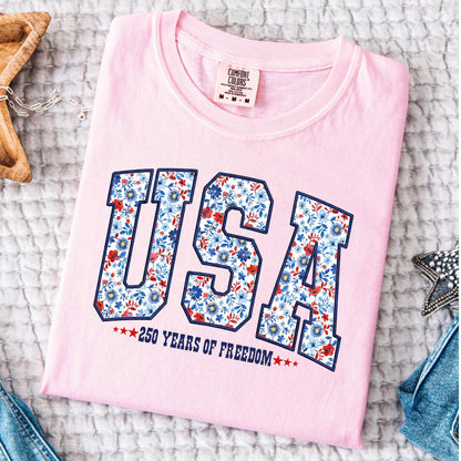 USA Floral 250 Years tee