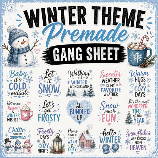 Winter Based 120' Premade Gang Sheet