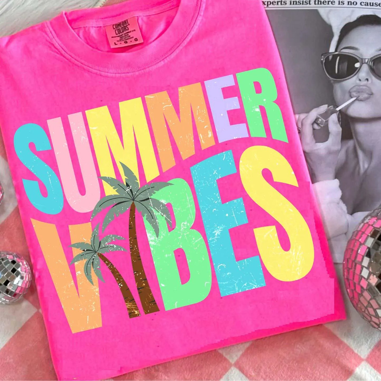 Summer Vibes Palm Tree Summer DTF Transfer