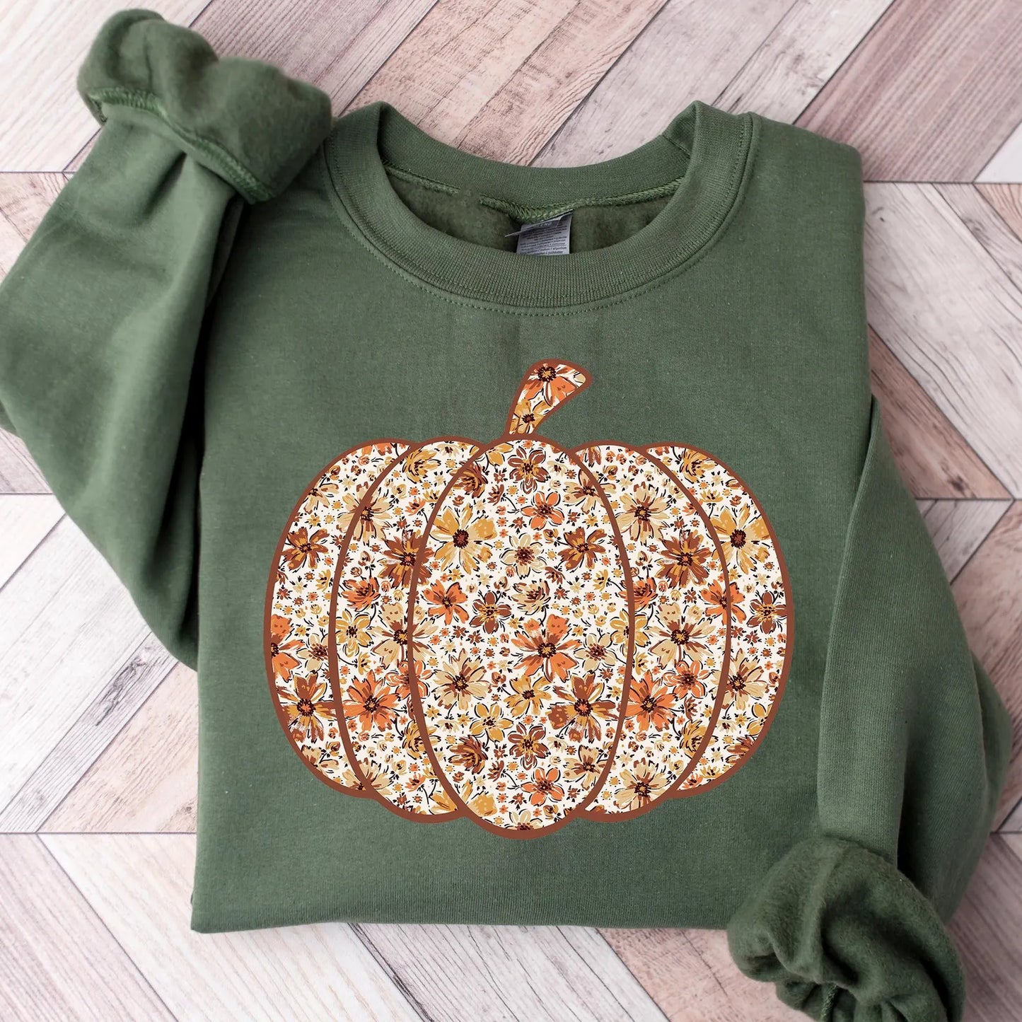 Floral Pumpkin Fall DTF Print