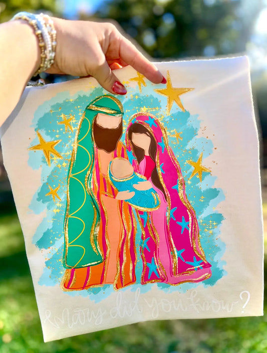Mary, Joseph, and Baby Jesus Christmas DTF Transfer