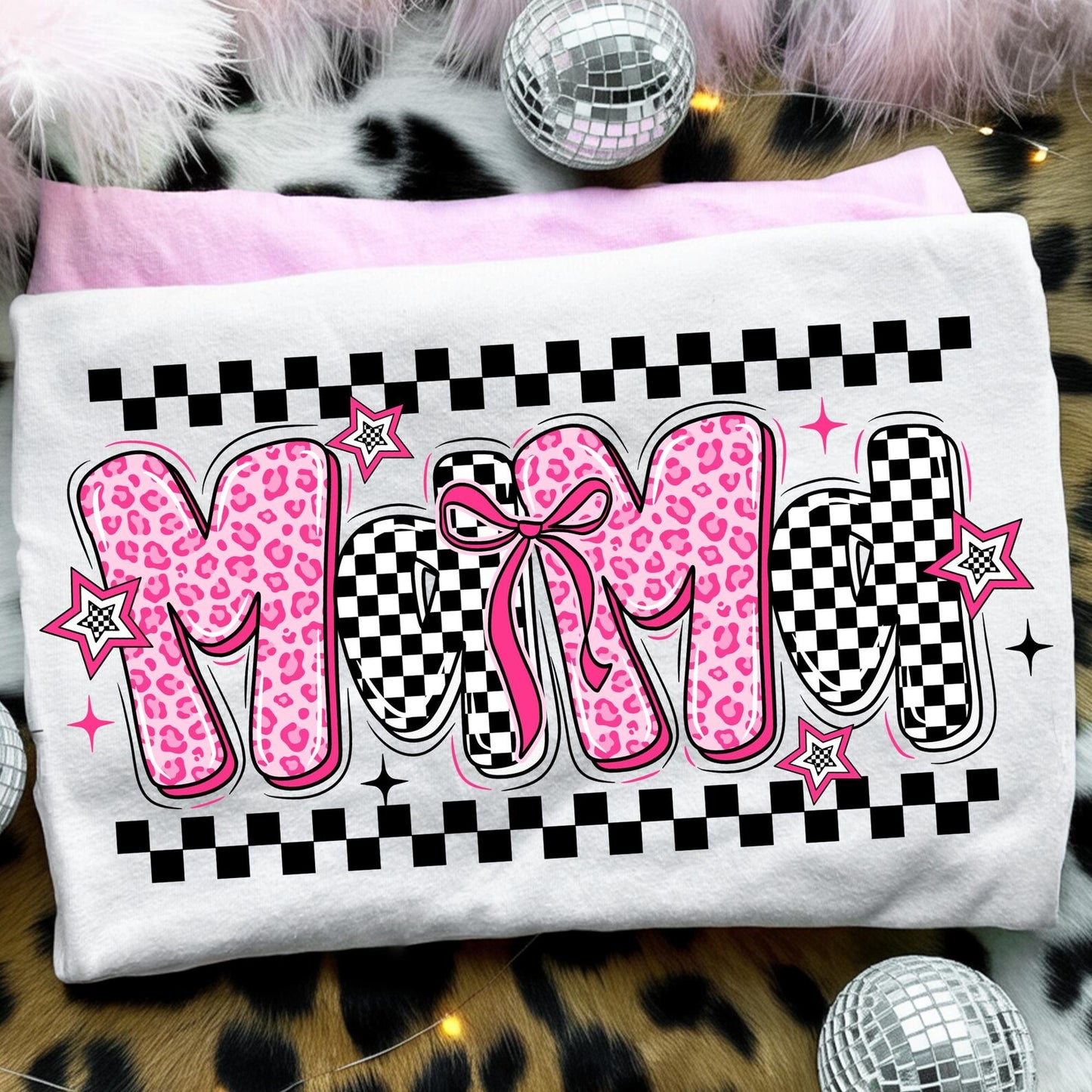 Mama Leopard & Checkered DTF Transfer