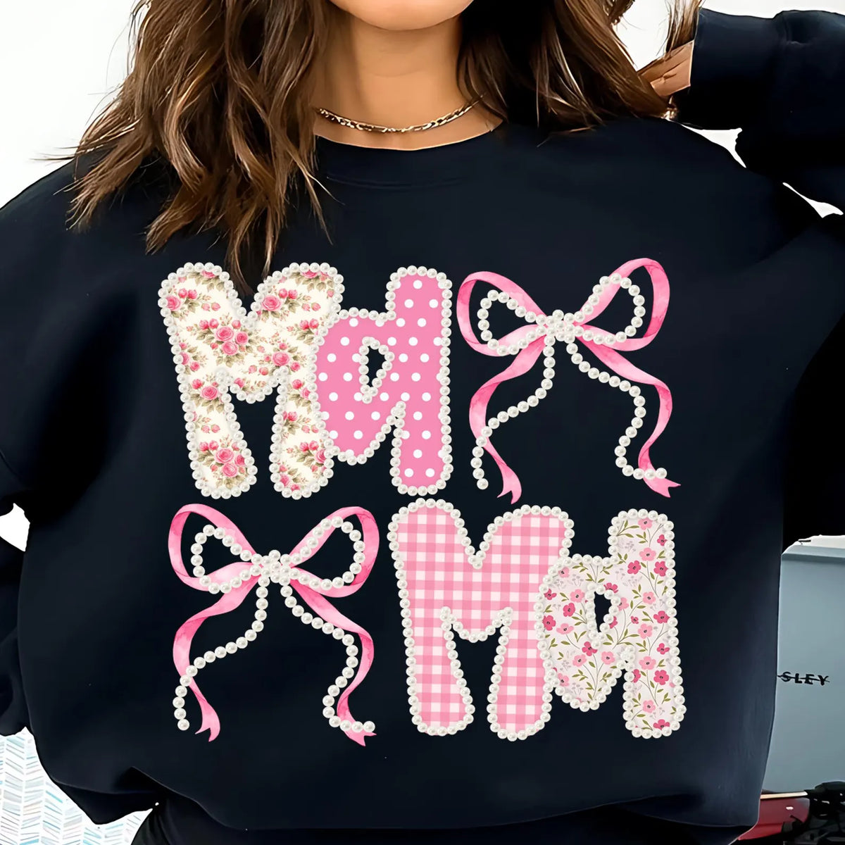 MaMa Pink Bows Mama DTF Print