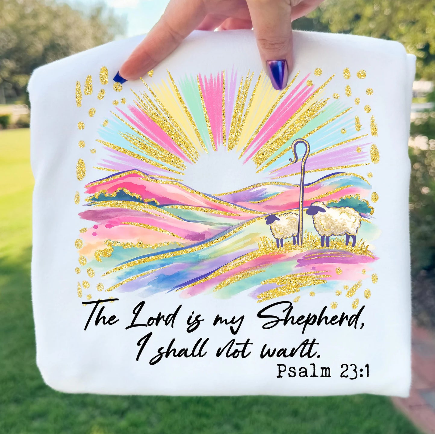 The Lord is My Shepherd Watercolor Faith DTF Transfer