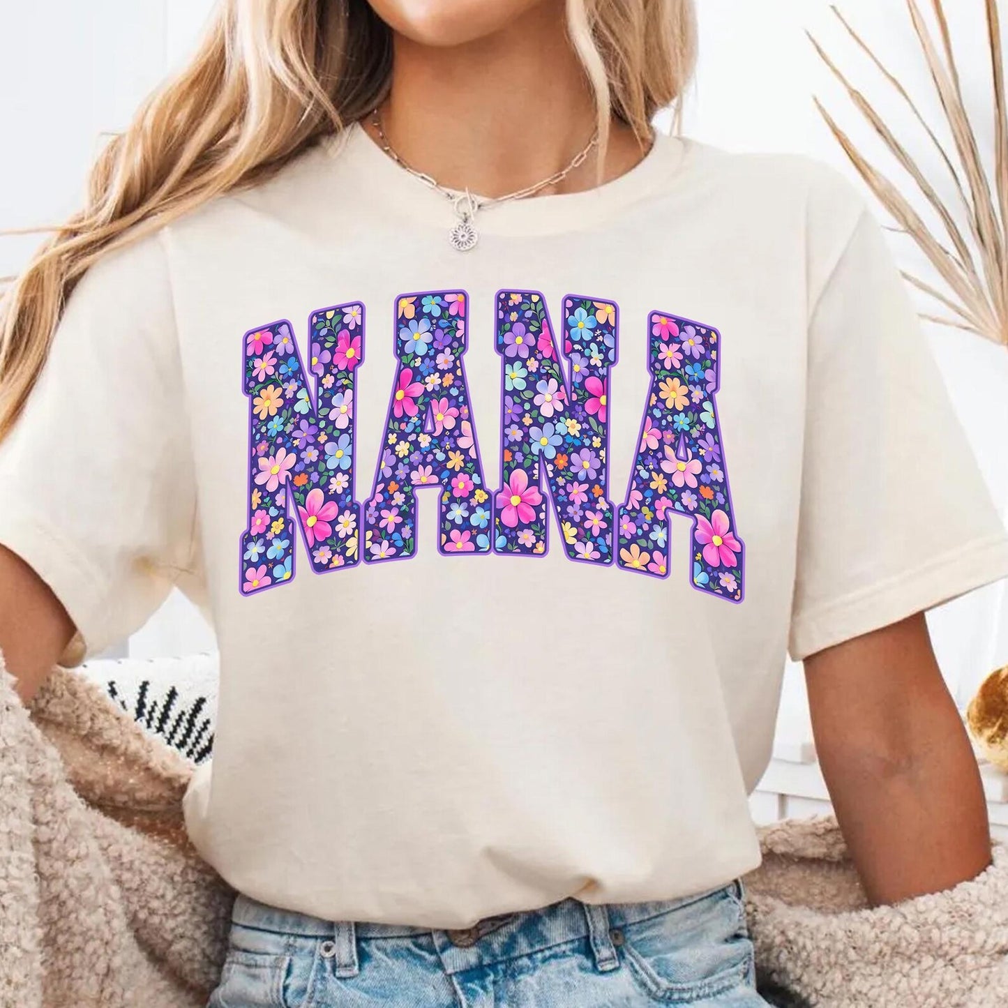 Spring Floral Nana Title DTF Transfer