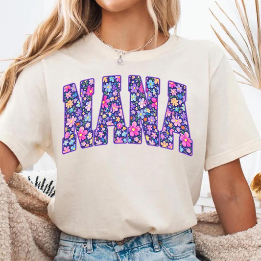 Spring Floral Nana Title DTF Transfer