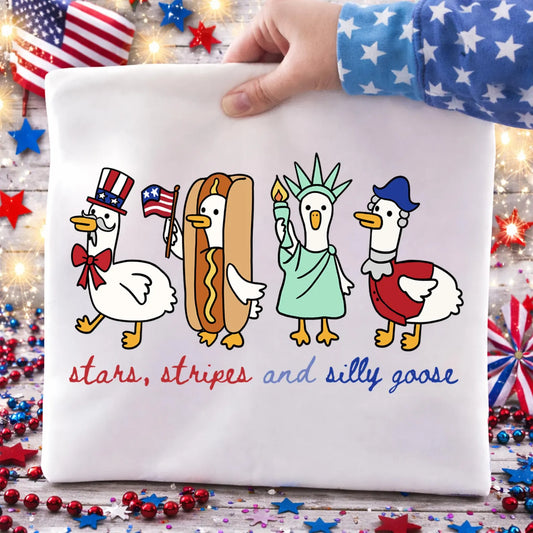 Stars, Stripes, and Silly Goose July 4th DTF Transfer
